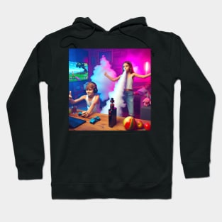 vaping party - cursed AI Hoodie